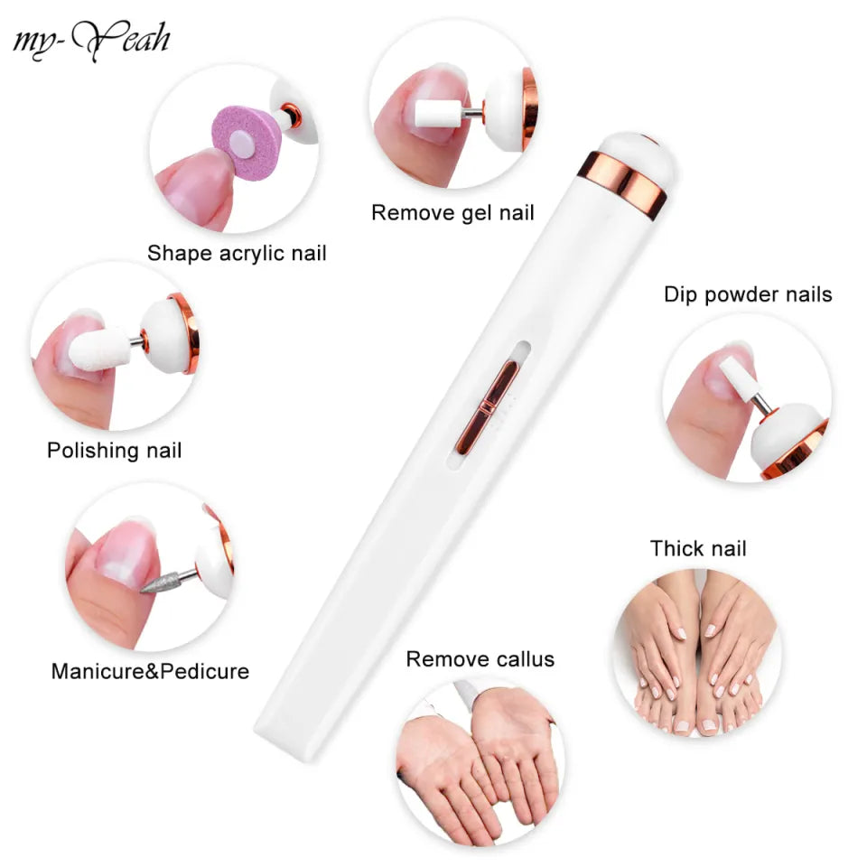 Myyeah Nail Art Drill Machine White and Lightpink 2W.