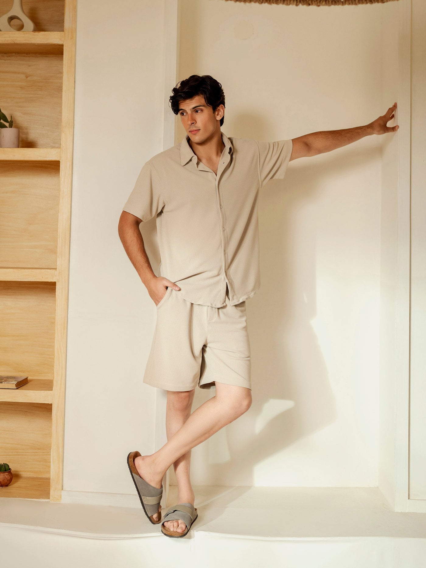 Waffle Knit Co-ord Set Shirt