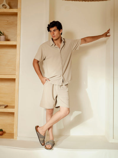 Waffle Knit Co-ord Set Shirt