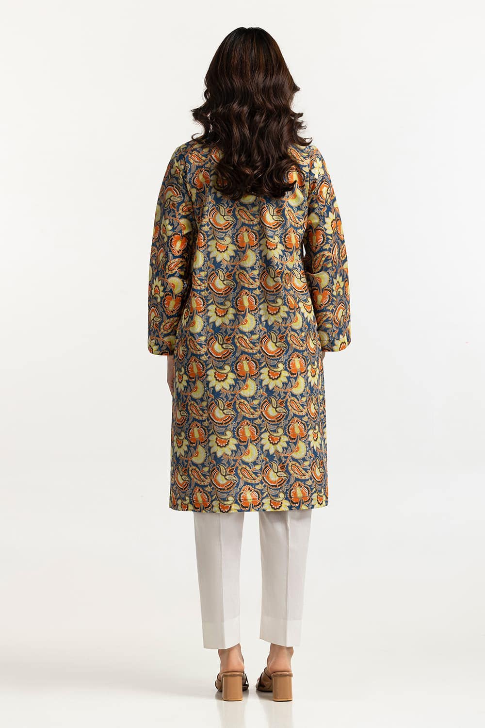 Jacquard Embellished Shirt And Printed Lawn Trouser